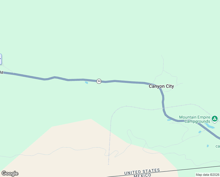 map of restaurants, bars, coffee shops, grocery stores, and more near 28561 California 94 in Campo