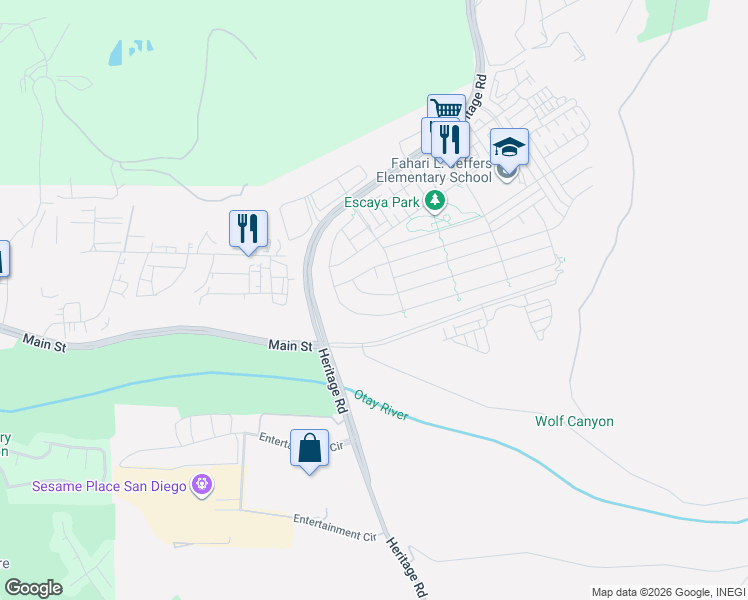 map of restaurants, bars, coffee shops, grocery stores, and more near 976 Calle Pilares in Chula Vista