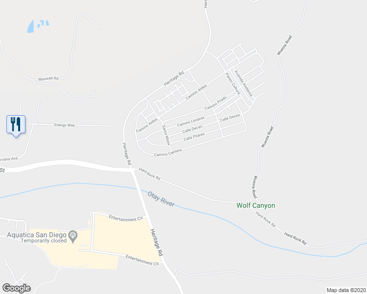 map of restaurants, bars, coffee shops, grocery stores, and more near 1084 Camino Cantera in Chula Vista