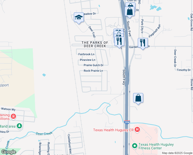 map of restaurants, bars, coffee shops, grocery stores, and more near 317 Flowering Plum Lane in Fort Worth