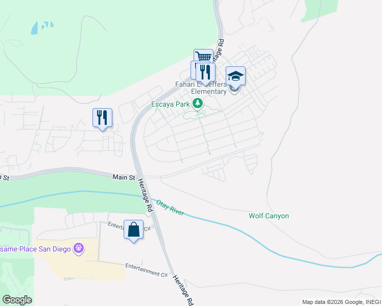 map of restaurants, bars, coffee shops, grocery stores, and more near 1018 Calle Pilares in Chula Vista
