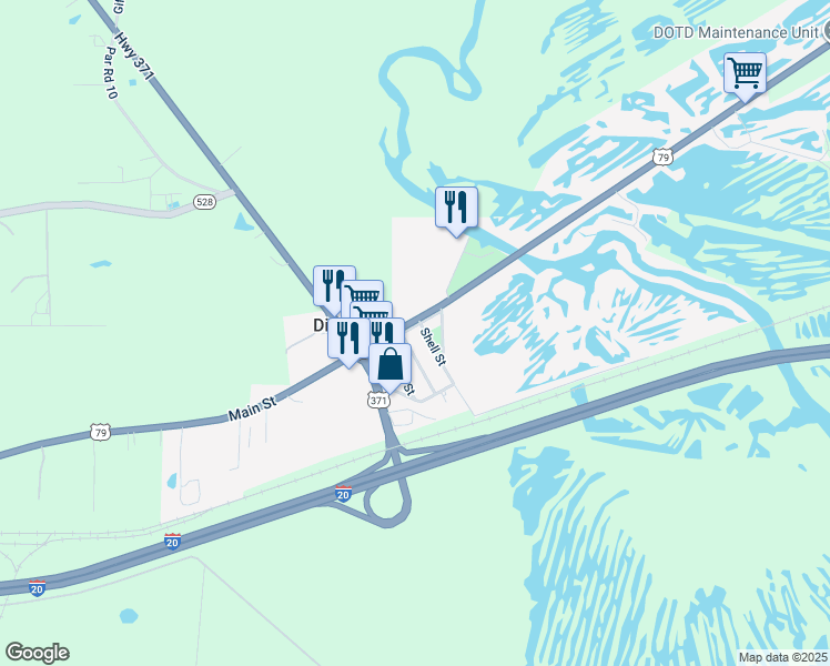 map of restaurants, bars, coffee shops, grocery stores, and more near 43 Front Street in Minden