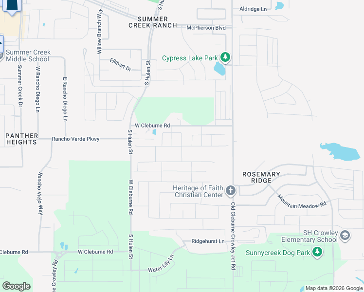 map of restaurants, bars, coffee shops, grocery stores, and more near Greenham Ln. in Fort Worth