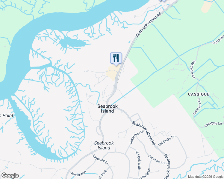 map of restaurants, bars, coffee shops, grocery stores, and more near 2431 Racquet Club Drive in Seabrook Island
