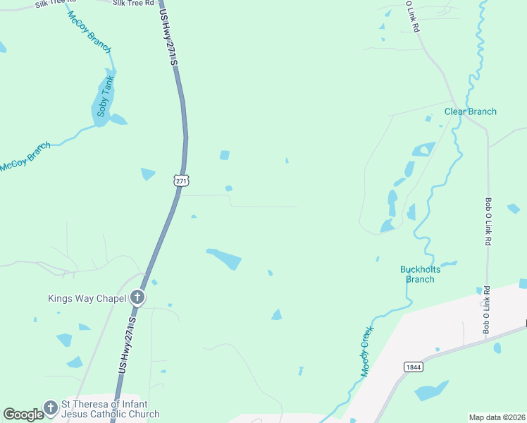 map of restaurants, bars, coffee shops, grocery stores, and more near 486 Red Hen Road in Gladewater