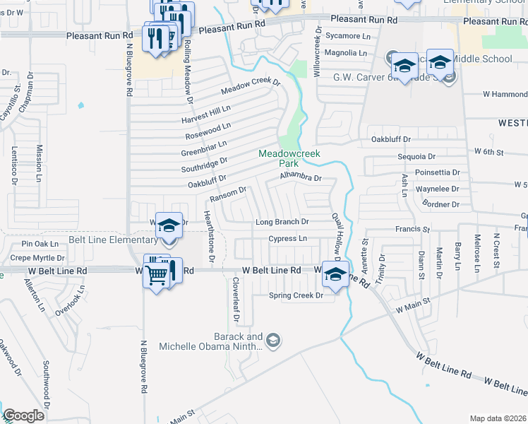 map of restaurants, bars, coffee shops, grocery stores, and more near 606 Mary Wilson Drive in Lancaster