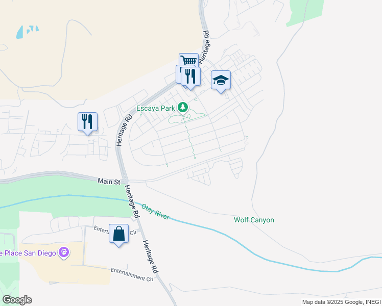 map of restaurants, bars, coffee shops, grocery stores, and more near 1051 Camino Cantera in Chula Vista