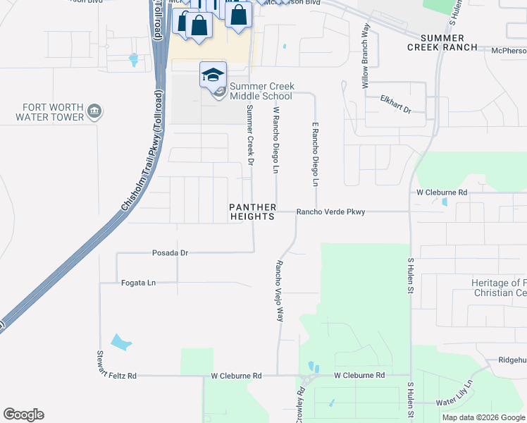 map of restaurants, bars, coffee shops, grocery stores, and more near 5215 Rancho Verde Parkway in Crowley