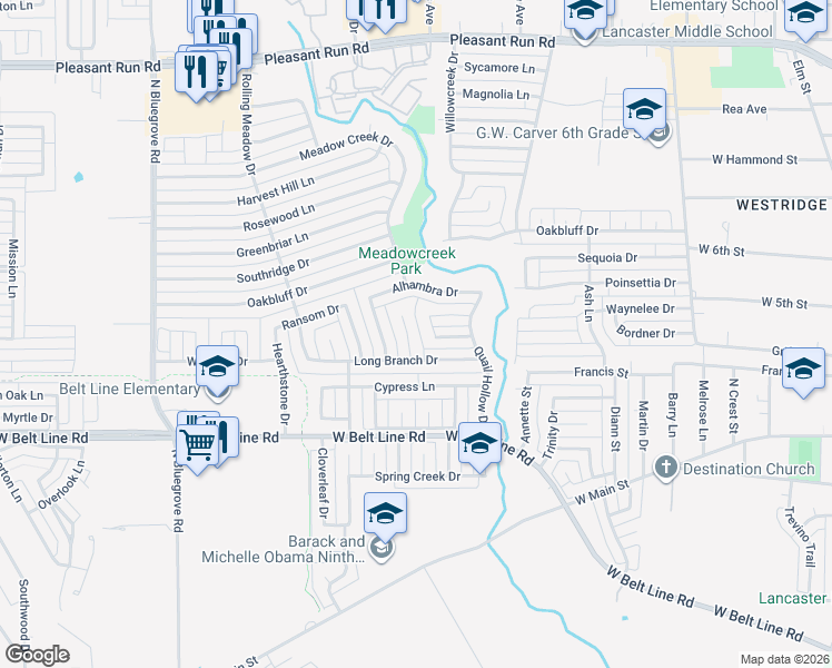 map of restaurants, bars, coffee shops, grocery stores, and more near 618 Canvas Court in Lancaster