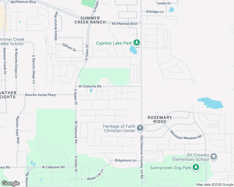 map of restaurants, bars, coffee shops, grocery stores, and more near 10101 Newtown Drive in Crowley
