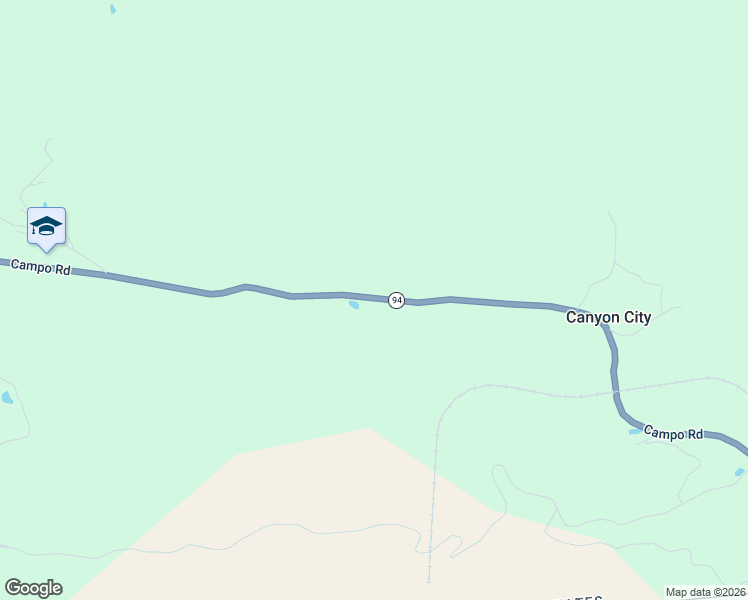 map of restaurants, bars, coffee shops, grocery stores, and more near 28284 Campo Road in Campo