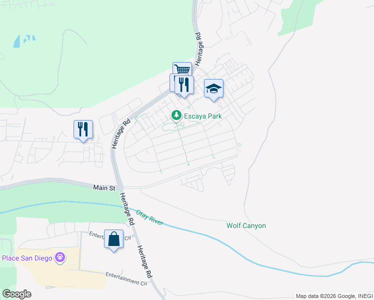 map of restaurants, bars, coffee shops, grocery stores, and more near 1061 Calle Pilares in Chula Vista