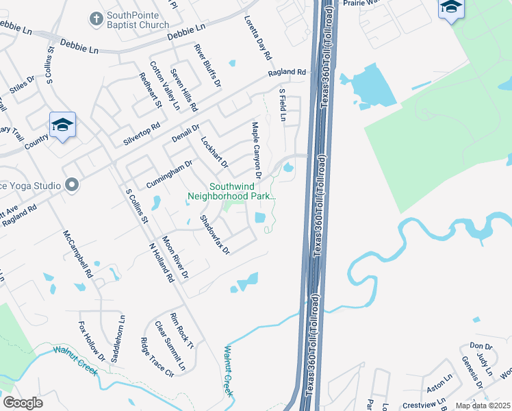 map of restaurants, bars, coffee shops, grocery stores, and more near 9308 Maple Canyon Court in Arlington