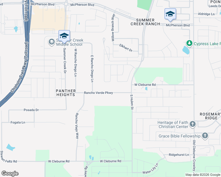 map of restaurants, bars, coffee shops, grocery stores, and more near 5004 Rancho Verde Parkway in Crowley