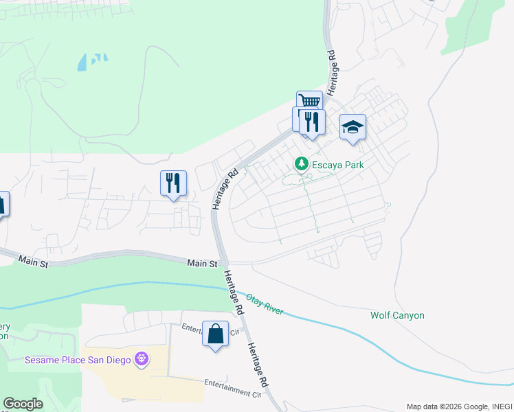 map of restaurants, bars, coffee shops, grocery stores, and more near 995 Camino Levante in Chula Vista