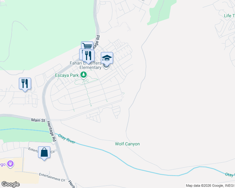 map of restaurants, bars, coffee shops, grocery stores, and more near 2059 Avenida Palomino in Chula Vista