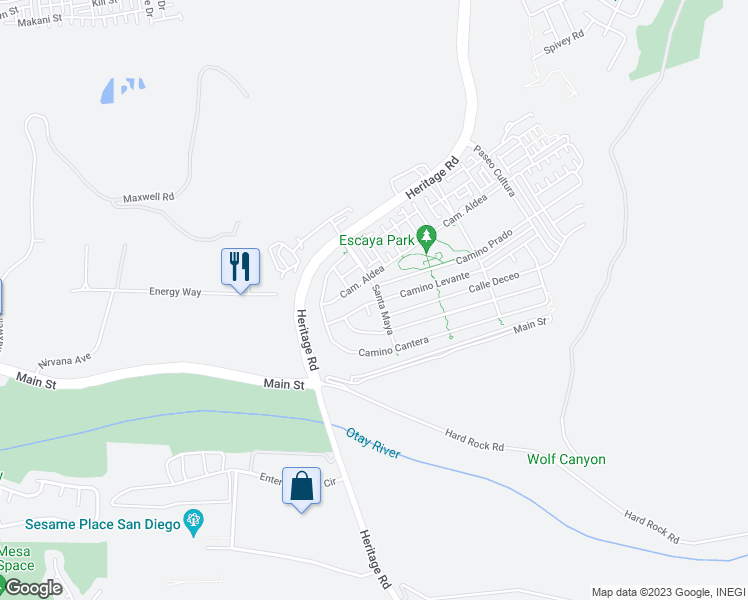 map of restaurants, bars, coffee shops, grocery stores, and more near 995 Camino Levante in Chula Vista