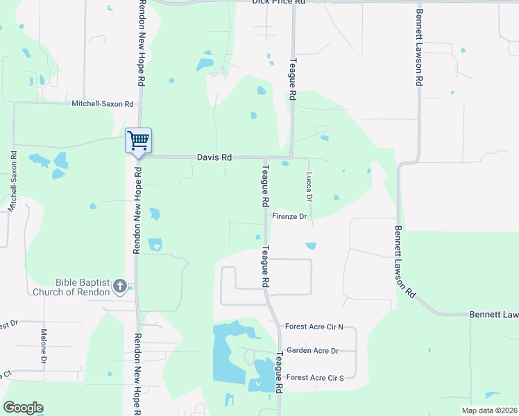 map of restaurants, bars, coffee shops, grocery stores, and more near 5652 Teague Road in Fort Worth