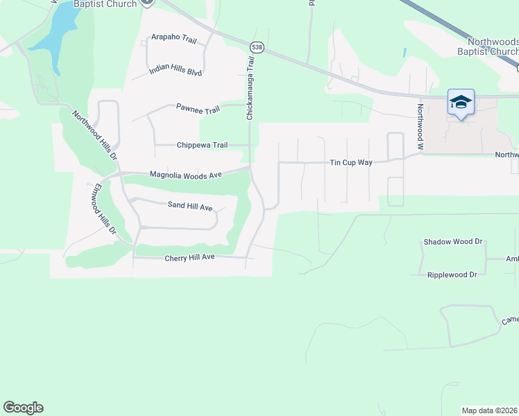 map of restaurants, bars, coffee shops, grocery stores, and more near 8125 Chickamauga Trail in Shreveport