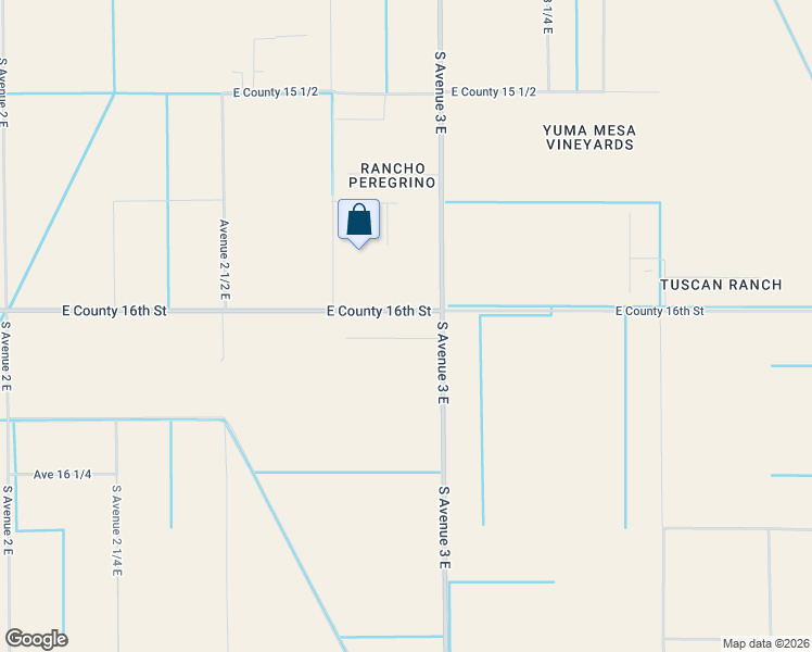 map of restaurants, bars, coffee shops, grocery stores, and more near 2850 East County 16th Street in Yuma