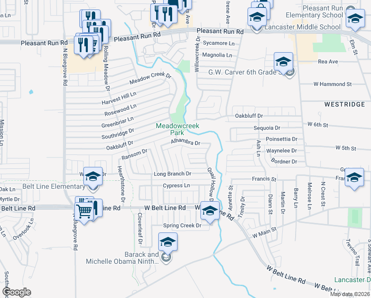 map of restaurants, bars, coffee shops, grocery stores, and more near 1231 Jewel Lane in Lancaster