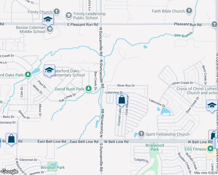 map of restaurants, bars, coffee shops, grocery stores, and more near 1 Rapid Falls Drive in DeSoto