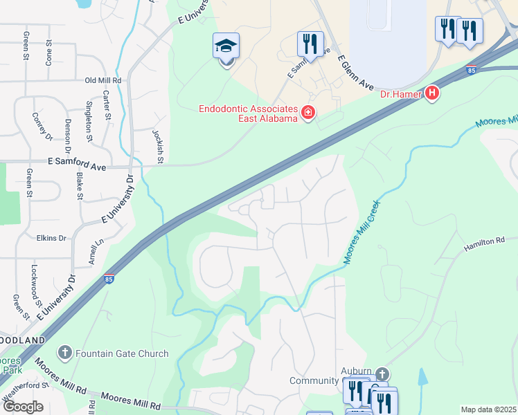 map of restaurants, bars, coffee shops, grocery stores, and more near 1974 Covington Ridge in Auburn