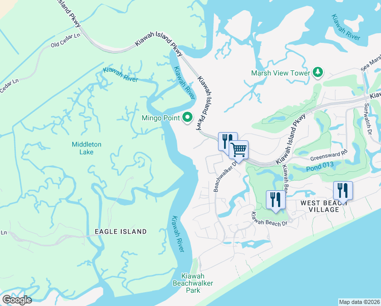 map of restaurants, bars, coffee shops, grocery stores, and more near 16 Little Rabbit Lane in Johns Island