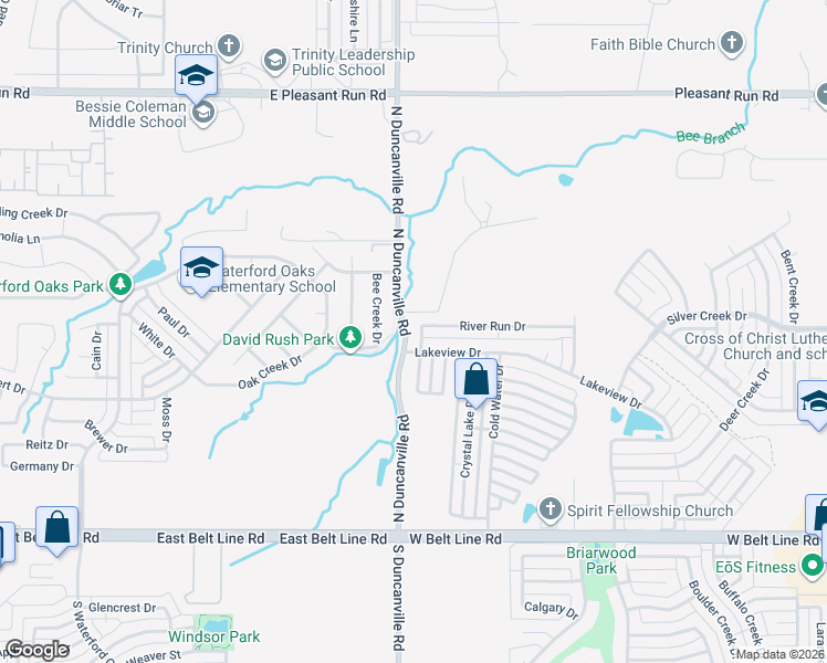 map of restaurants, bars, coffee shops, grocery stores, and more near 1 Rapid Falls Drive in DeSoto