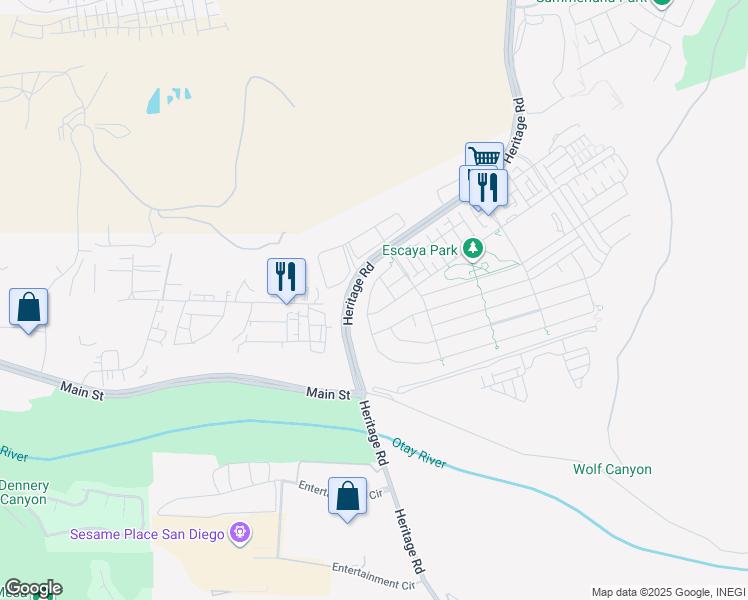 map of restaurants, bars, coffee shops, grocery stores, and more near 2026 Avenida Artana in Chula Vista
