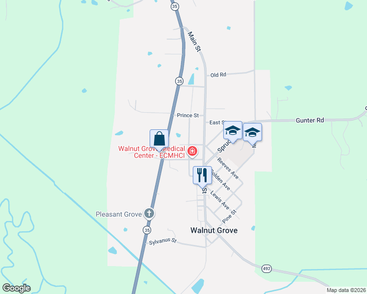 map of restaurants, bars, coffee shops, grocery stores, and more near 4288 Mississippi 35 in Carthage