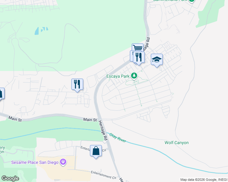 map of restaurants, bars, coffee shops, grocery stores, and more near 995 Camino Levante in Chula Vista