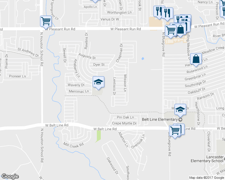 map of restaurants, bars, coffee shops, grocery stores, and more near 643 Lentisco Drive in Lancaster