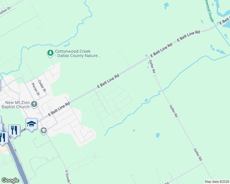 map of restaurants, bars, coffee shops, grocery stores, and more near 1200 East Belt Line Road in Wilmer