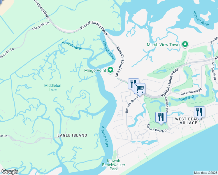map of restaurants, bars, coffee shops, grocery stores, and more near 16 Little Rabbit Lane in Johns Island