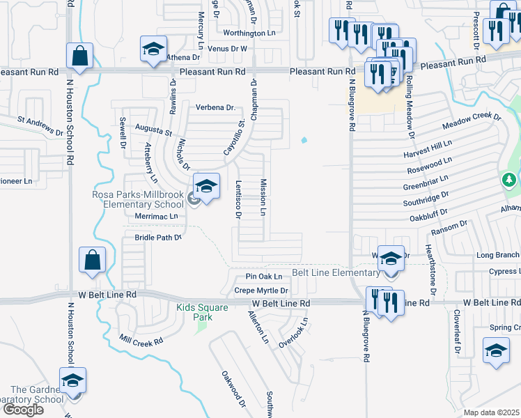 map of restaurants, bars, coffee shops, grocery stores, and more near 1915 Mosely Drive in Lancaster
