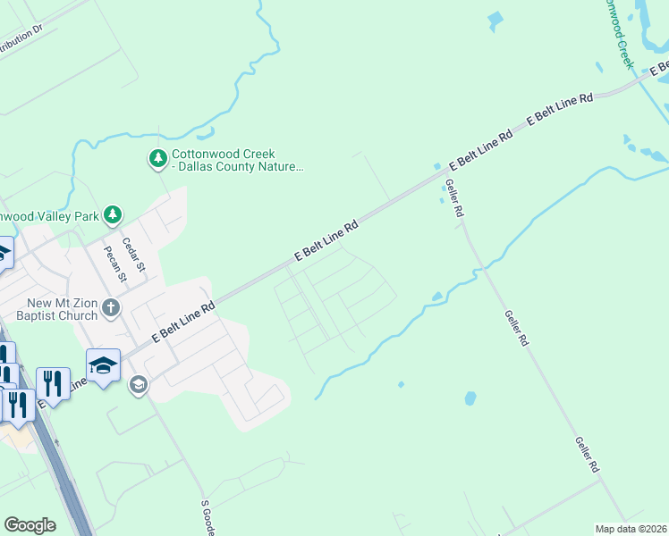map of restaurants, bars, coffee shops, grocery stores, and more near 1200 East Belt Line Road in Wilmer