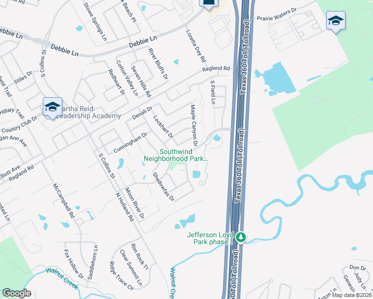 map of restaurants, bars, coffee shops, grocery stores, and more near 9308 Maple Canyon Court in Arlington