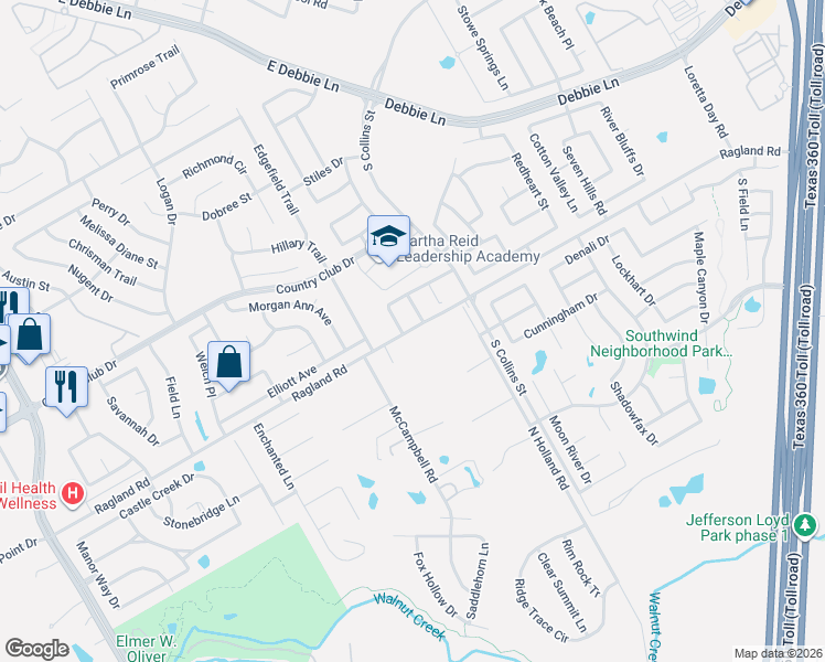 map of restaurants, bars, coffee shops, grocery stores, and more near 2860 Ragland Road in Mansfield