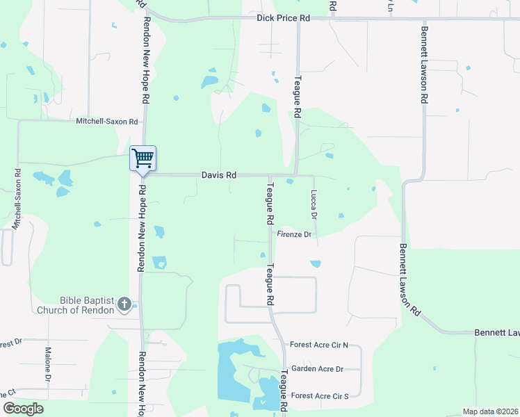 map of restaurants, bars, coffee shops, grocery stores, and more near 5652 Teague Road in Fort Worth