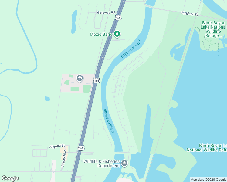 map of restaurants, bars, coffee shops, grocery stores, and more near 7098 U.S. 165 in Monroe