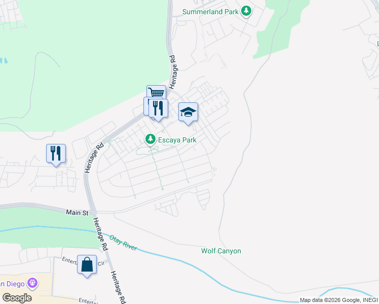 map of restaurants, bars, coffee shops, grocery stores, and more near 1144 Camino Levante in Chula Vista