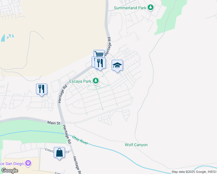 map of restaurants, bars, coffee shops, grocery stores, and more near 1112 Camino Prado in Chula Vista