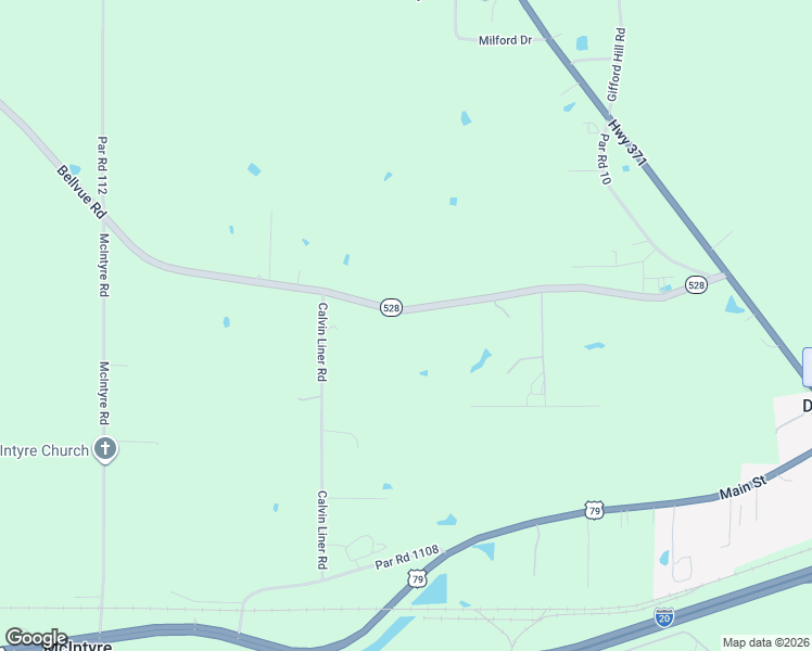 map of restaurants, bars, coffee shops, grocery stores, and more near 5329 Louisiana 528 in Minden