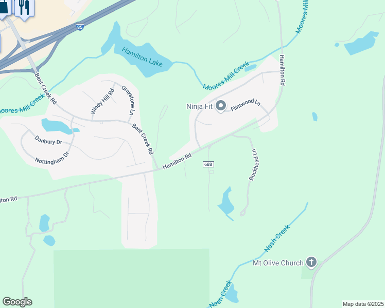 map of restaurants, bars, coffee shops, grocery stores, and more near 4106 Hamilton Road in Opelika