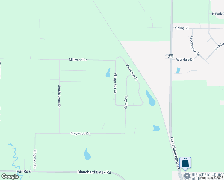 map of restaurants, bars, coffee shops, grocery stores, and more near 8133 Village Fair Street in Shreveport