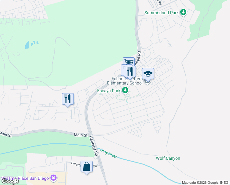 map of restaurants, bars, coffee shops, grocery stores, and more near 1017 Camino Aldea in Chula Vista