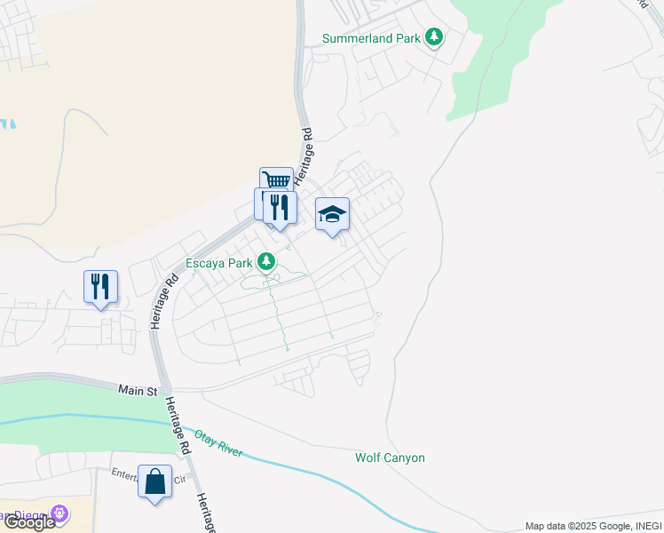 map of restaurants, bars, coffee shops, grocery stores, and more near 1158 Camino Prado in Chula Vista
