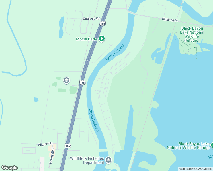 map of restaurants, bars, coffee shops, grocery stores, and more near 7088 U.S. 165 in Monroe