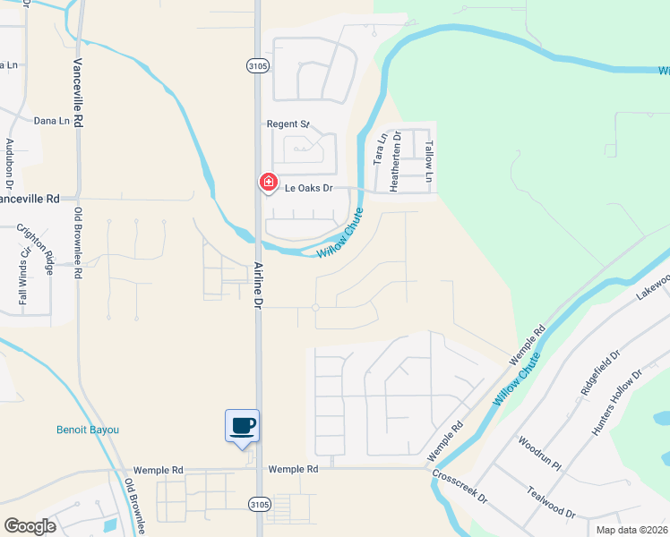 map of restaurants, bars, coffee shops, grocery stores, and more near 5076-5154 Airline Dr in Bossier City
